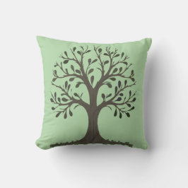 Cojín Decorativo 🌳 Coussin Décoratif Arbre de Vie Vert Pâle