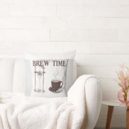 Cojín Decorativo Coussin décoratif "Brew Time" – Sablier et tasse à