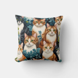 Cojín Decorativo  Coussin décoratif chat motif floral