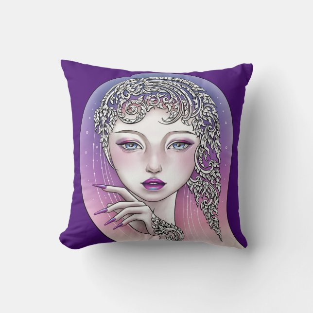 Cojín Decorativo Coussin décoratif Déesse de la nuit violette (Anverso)