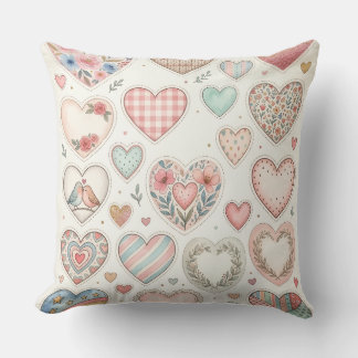 Cojín Decorativo Coussin décoratif motif petits cœurs pastel
