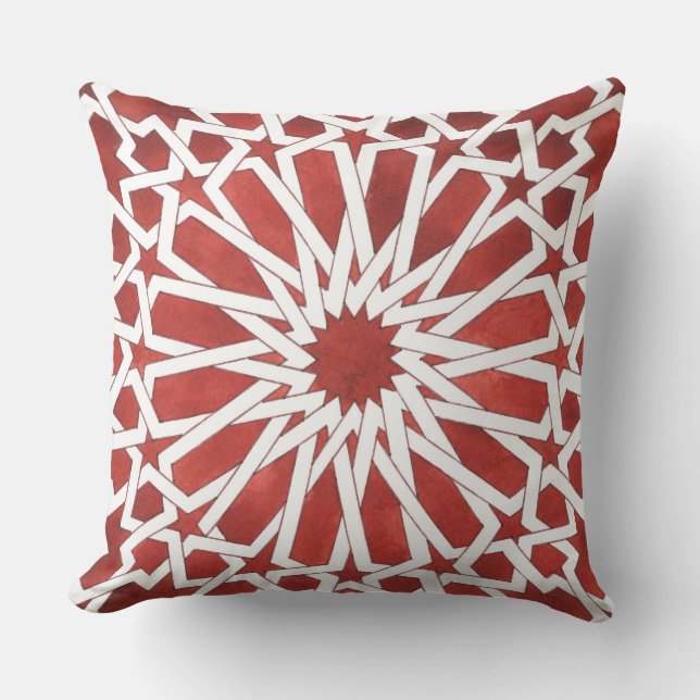 Cojín Decorativo Coussin Mosaïque marocaine rouge ALCAZAR (Anverso)