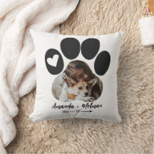 Coussin  personnalisé, chien  deux photos
