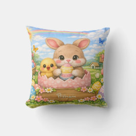Cojín Decorativo Coussin Personnalisé Prénom – Lapin et Poussin de 