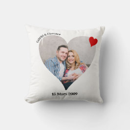 Cojín Decorativo Coussin photo en forme de coeur personnalisé