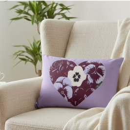 Cojín Decorativo Coussin Rectangulaire Cœur de Violettes