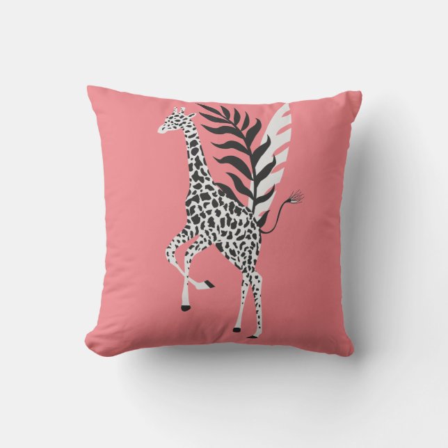 Cojín Decorativo Coussin wildlife friendship - pink Giraffe cushion (Anverso)