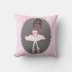 Cojín Decorativo Couture Rosa y Gris Dormitorio de Niñas Bailarina