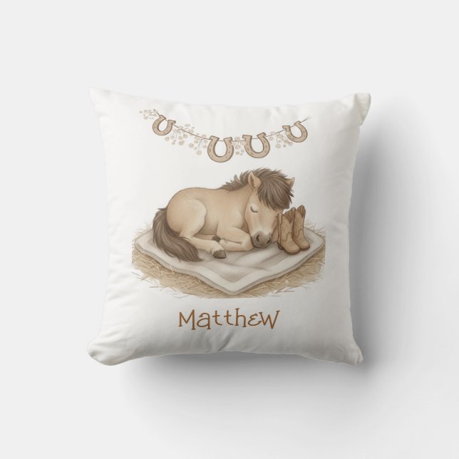 Cojín Decorativo Cowboy Boots & Foal Nursery Pillow (Anverso)