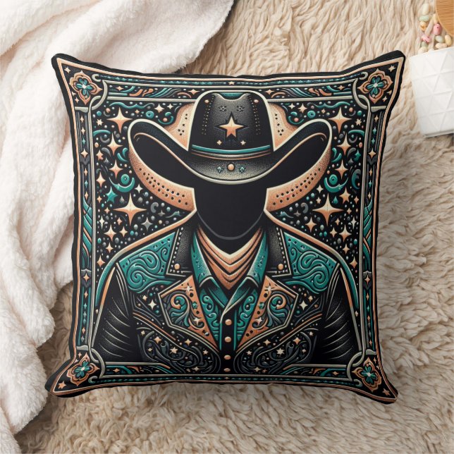 Cojín Decorativo Cowboy de impresión de cuero con herramientas (Manta)