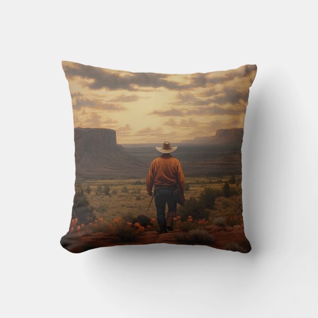 Cojín Decorativo Cowboy Pillow Western Cushion Wild West Pillow (Anverso)
