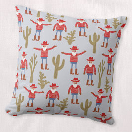 Cojín Decorativo Cowboy Santa Claus Western Christmas Blue