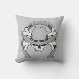 Cojín Decorativo Cowboy Skull Horseshoe