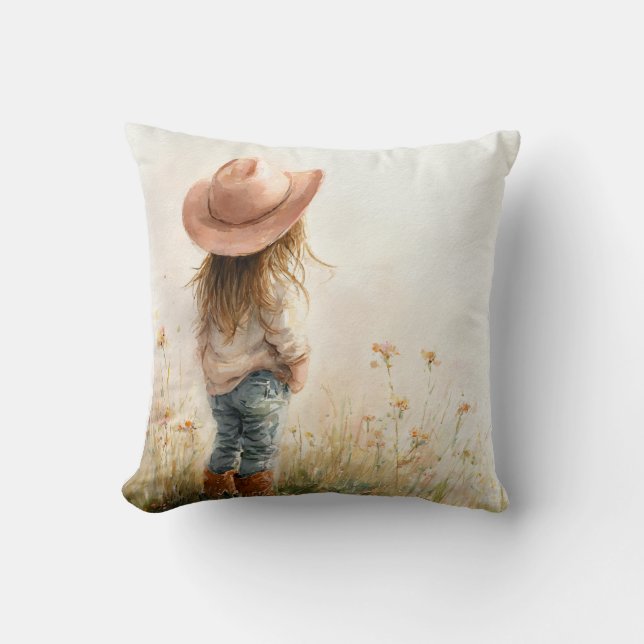 Cojín Decorativo Cowgirl Nursery Pillow – Western Farm Decor (Anverso)