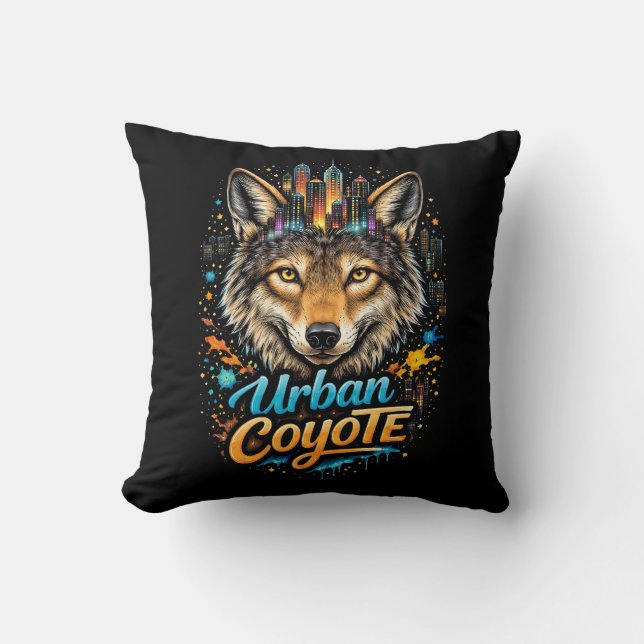 Cojín Decorativo Coyote Urbano (Anverso)