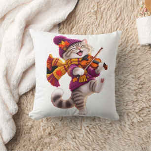 Cojín Decorativo Cozy Autumn Cat Violin Pillow