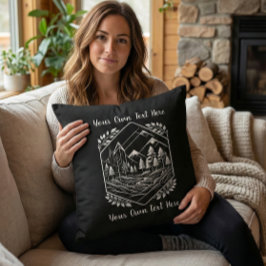 Cojín Decorativo Cozy Cabin Decor River Mountain Your Text