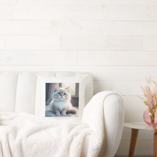 Cojín Decorativo “Cozy Catnap – Cute Kitty Throw Pillow”