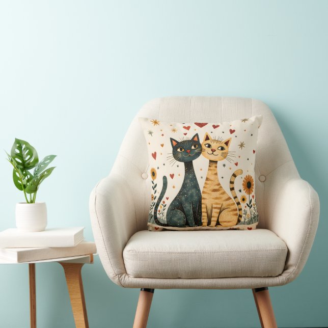 Cojín Decorativo Cozy Cats Throw Pillow (Silla)