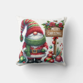 Cojín Decorativo Cozy Christmas Gnome Art – Festive Holiday