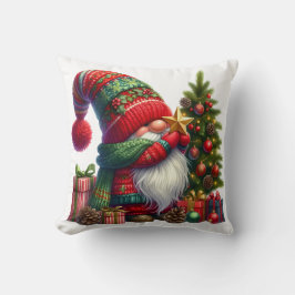 Cojín Decorativo Cozy Christmas Gnome Art – Festive Holiday
