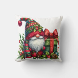 Cojín Decorativo Cozy Christmas Gnome Art – Festive Holiday