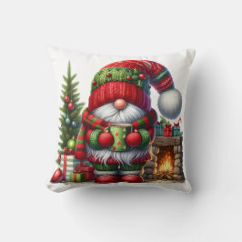 Cojín Decorativo Cozy Christmas Gnome Art – Festive Holiday