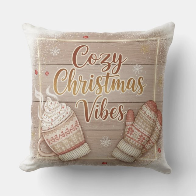 Cojín Decorativo Cozy Christmas Vibes Decorative Pillow (Anverso)