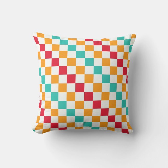 Cojín Decorativo Cozy classroom diagonal checkerboard pattern (Anverso)