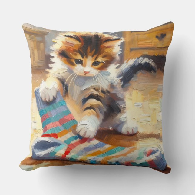 Cojín Decorativo Cozy Knit Companion Kitten Pillow (Anverso)