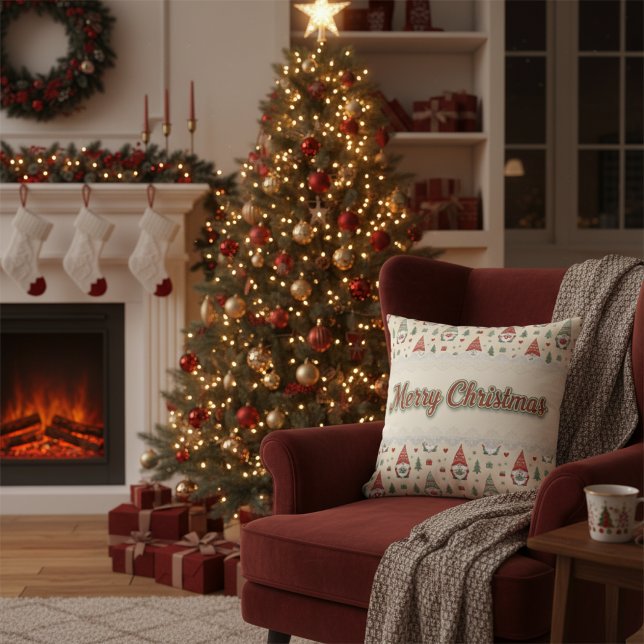 Cojín Decorativo Cozy Scandinavian Christmas Gnome Throw Pillow (Subido por el creador)
