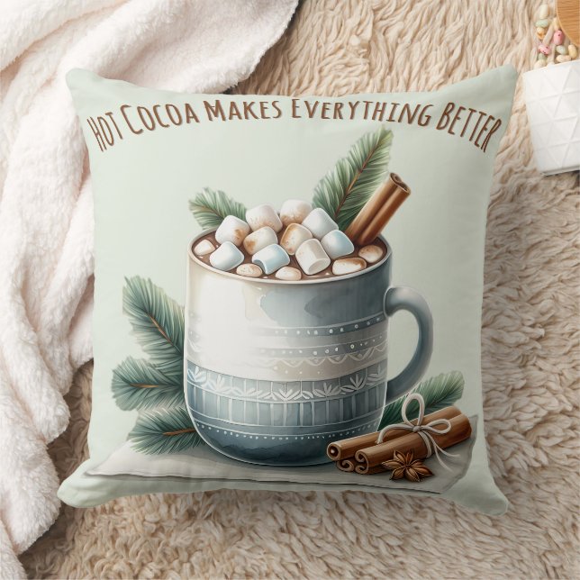 Cojín Decorativo Cozy Winter Cocoa Marshmallow Mug Scene (Manta)