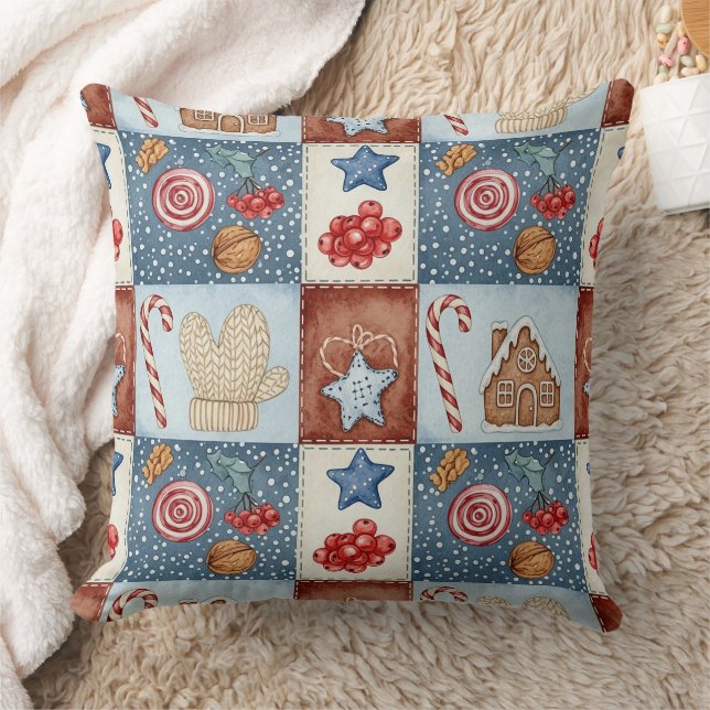 Cojín Decorativo Cozy Winter Patchwork Christmas (Manta)