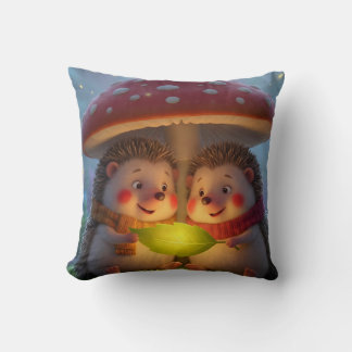 Cojín Decorativo Cozy Woodland Hedgehog Fantasy Throw Pillow
