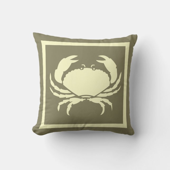 Cojín Decorativo CRAB: crema blanquecina + gris marino (Anverso)