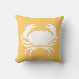 Cojín Decorativo CRABS BLANCO sobre amarillo miel