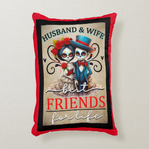 Cojín Decorativo Cráneo de azúcar de pareja