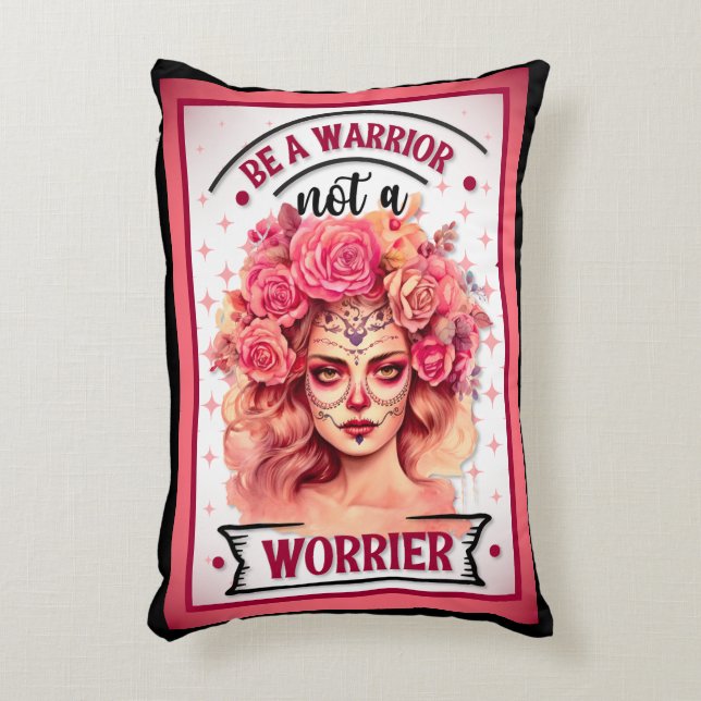 Cojín Decorativo Cráneo de azúcar rosa y Bonito (Frente (Vertical))