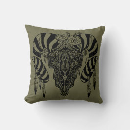 Cojín Decorativo Cráneo de toro tribal
