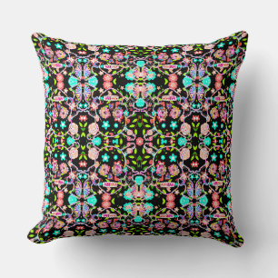 Cojín Decorativo Cráneo floral colorido lindo