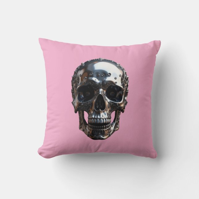 Cojín Decorativo Cráneo metalizado (Anverso)