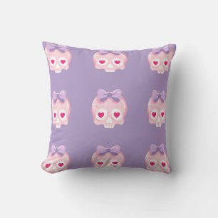 Cojín Decorativo Cráneo rosa y morado Pastel personalizado