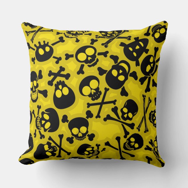 Cojín Decorativo Cráneo y modelo de la bandera pirata (Anverso)
