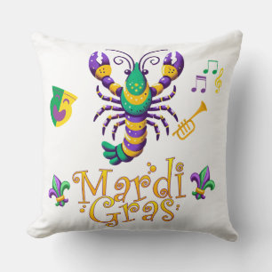 Cojín Decorativo Crayfish Fleur de lis Mardi Gras