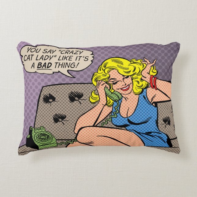 Cojín decorativo "Crazy Cat Lady" (Anverso)