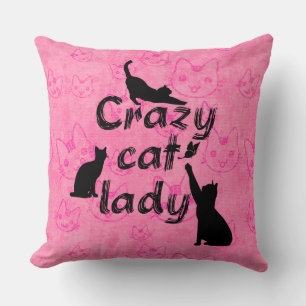 Cojín Decorativo Crazy Cat Lady lindos pequeños patrones de gatitos