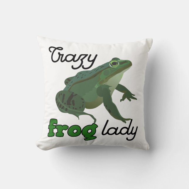Cojín Decorativo Crazy Frog Lady Frog lover gifts (Anverso)