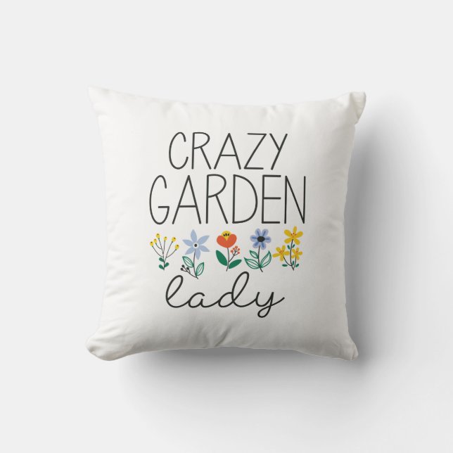 Cojín Decorativo Crazy Garden Lady (Anverso)