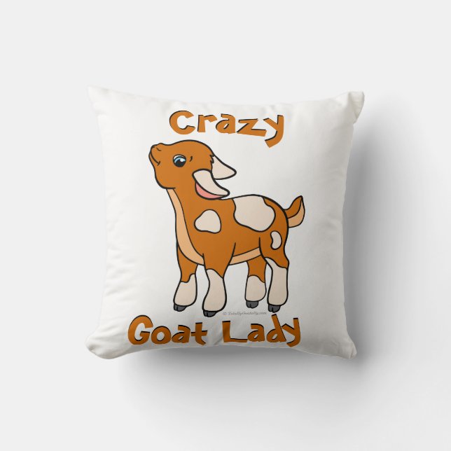 Cojín Decorativo CRAZY GOAT LADY | por TotallyGoatally™ (Anverso)