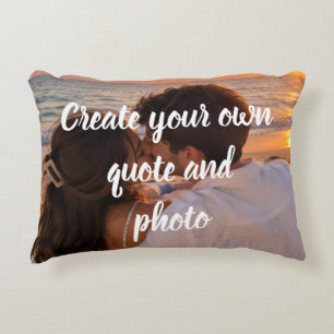 Cojín Decorativo Crea tu propia cita de pareja y foto de atardecer